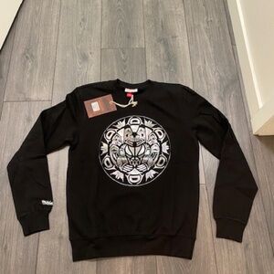 Mitchell & Ness Vancouver Grizzlies Iridescent Totem Black Silver Crewneck NWT